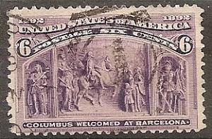 US  235 Used 1893 6c purple Columbian Exposition