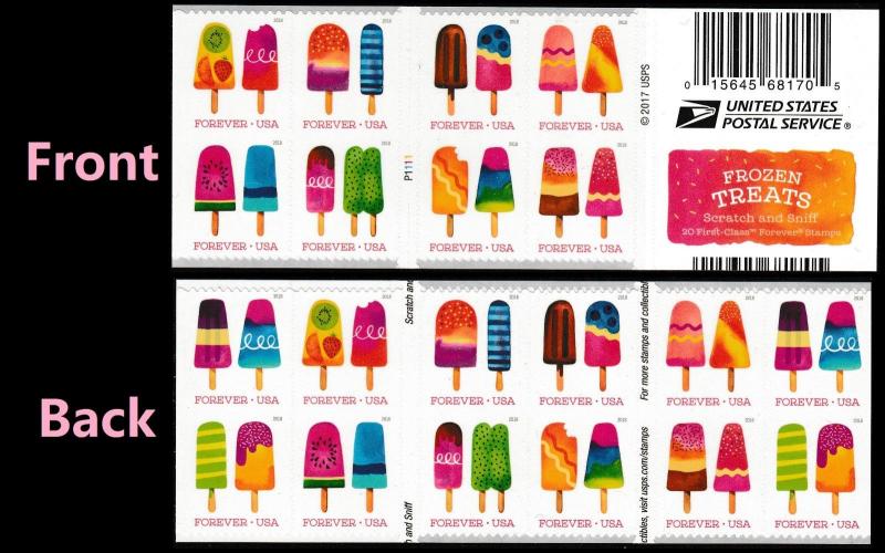 US 5285-5294 5294b Frozen Treats forever horz gutter booklet 20 MNH 2018 