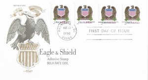 1996 FDC, #2907, Eagle & Shield, Artmaster