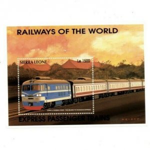 Sierra Leone 1996 - Railways of the World, China - Souvenir Sheet - 1853P - MNH