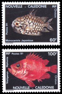 New Caledonia FISH 1991 Scott #652-653 Mint Never Hinged