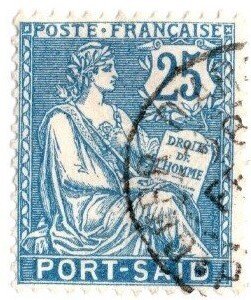 1903 France Offices in Egypt Port Said Scott #- 26 25 Centimes Used