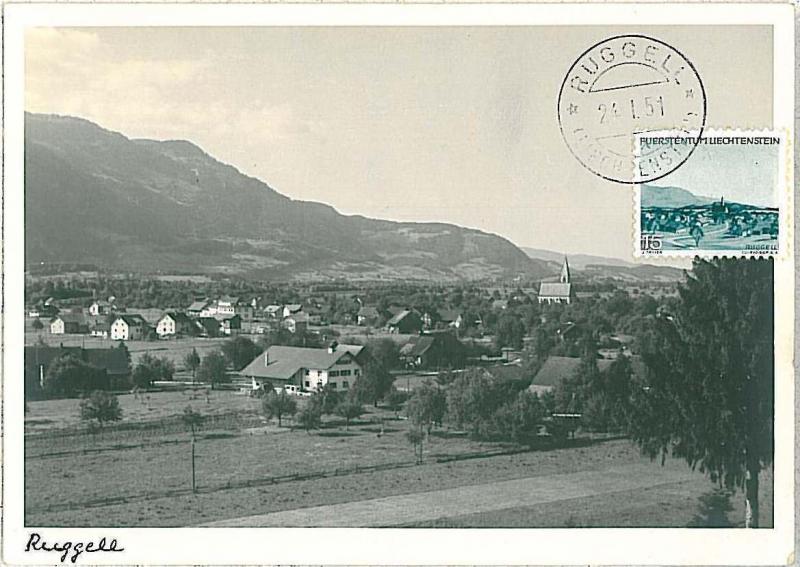 21940  MAXIMUM CARD - ARCHITECTURE : LIECHTENSTEIN 1951