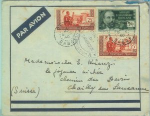 88889 - GABON Equatorial Africa - POSTAL HISTORY - LETTER to SWISS 1940-