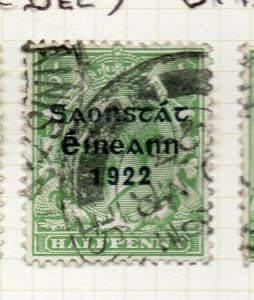 Ireland 1922 Early Issue Fine Used 1/2d. Optd NW-184118