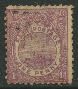 STAMP STATION PERTH Fiji #55 Fijian Canoe Issue 1896 - Used CV$1.10