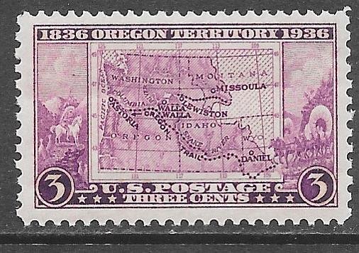 USA 783: 3c Oregon Territory, VF, NH, Mint