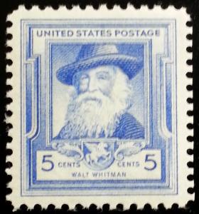 1940 5c Walt Whitman, American Poet Scott 867 Mint F/VF NH