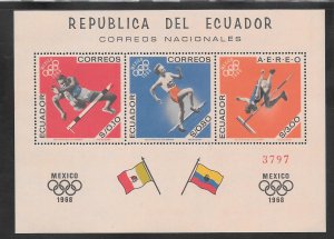 Ecuador #760F MNH Perforate Souvenir Sheet (12970)