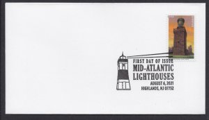 US 5621-5625 Mid-Atlantic Lighthouses (set of 5) BWP FDC 2021