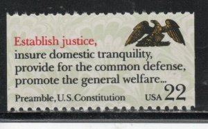 2357 * ESTABLISH JUSTICE ~ CONSTITUTION * U.S. Postage BOOKLET SINGLE MNH