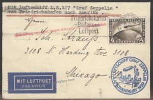 Germany Graf Zeppelin 1929 Amerikafahrt LZ127 Flown Si27A Mi424 4M Cover 103338