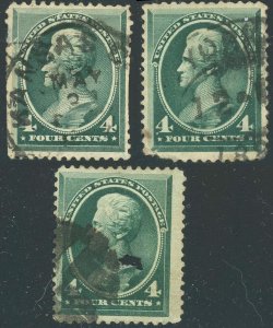 USA #211 Andrew Jackson 4c Postage Stamps 1883 A58 Used Defective Damaged