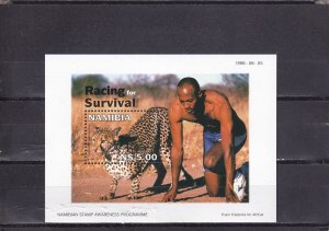 SA05 Namibia 1998 Wildlife Conservation Racing for Survival minisheet mint