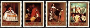 1968 Ajman Scott #- 183-6 Paintings Diego Rodriguez de Silva y Velazquez Set/4