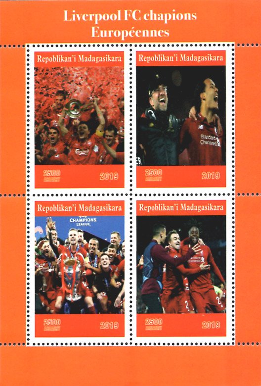 Madagascar 2019 Football Liverpool FC Champions League 4v MNH S/S. (#05)