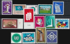 U.N. off in Geneva 1-14 MNH 1969-70 set (ak5661)