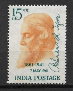 1961 India 341 Poet Rabindranath Tagore  MNH
