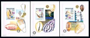 [95684] Guinea 2002 Shells Lighthouses Scouting 3 Imperf. Single Sheets MNH