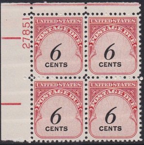 J94 Postage Due Plate Block MNH