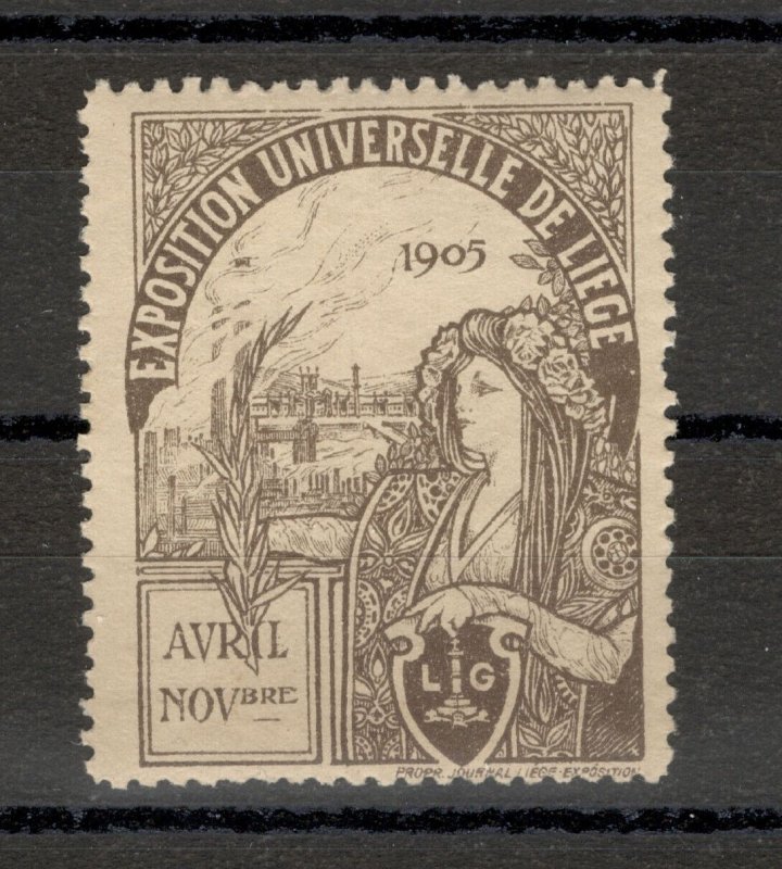 POSTER STAMP - EXPOSITION UNIVERSELLE DE LIEGE 1905. 