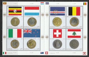 2006 UN-Geneva - Sc 464 - MNH VF - pane of 8 - Flags and coins