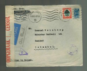 1945 CapeTown South Africa to Istanbul Turkey Censored Cover Emanuel Weinberg