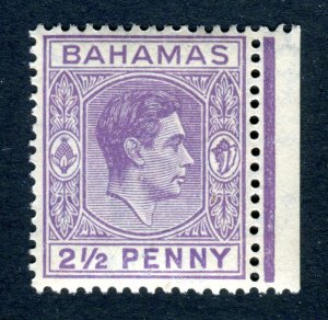 Bahamas 1938 KGVI. 2 1/2d violet. Mint. NH. SG153a.