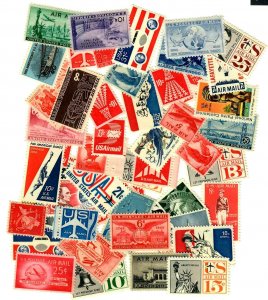 Aviation 1940s-1970s Air Mail singles MNH 50 all different, Statue of Liberty