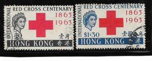 HONG KONG 1963 2 STAMPS VERY FINE USED