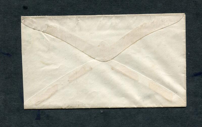 Postal History - Dayton OH 1875 Blue Target Cancel Cover Return Envelope B0295