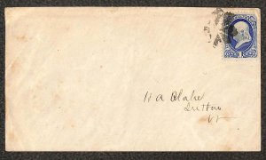 USA 156 STAMP GRAND UNION HOTEL NEW YORK FANCY CANCEL ADVERTISING COVER 1870s FF