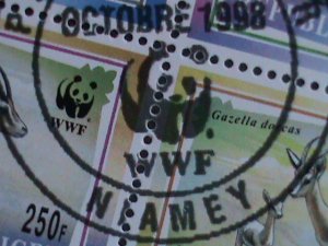 NIGER 1994-PROMOTION-WWF LOVELY DEERS-CTO FANCY CANCEL S/S VF SCV.$40  RARE