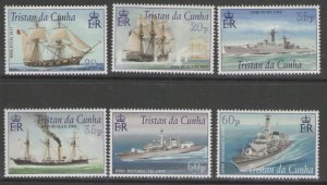 TRISTAN DA CUNHA SG725/30 2001 ROYAL NAVY CONNECTIONS WITH TRISTAN  MNH