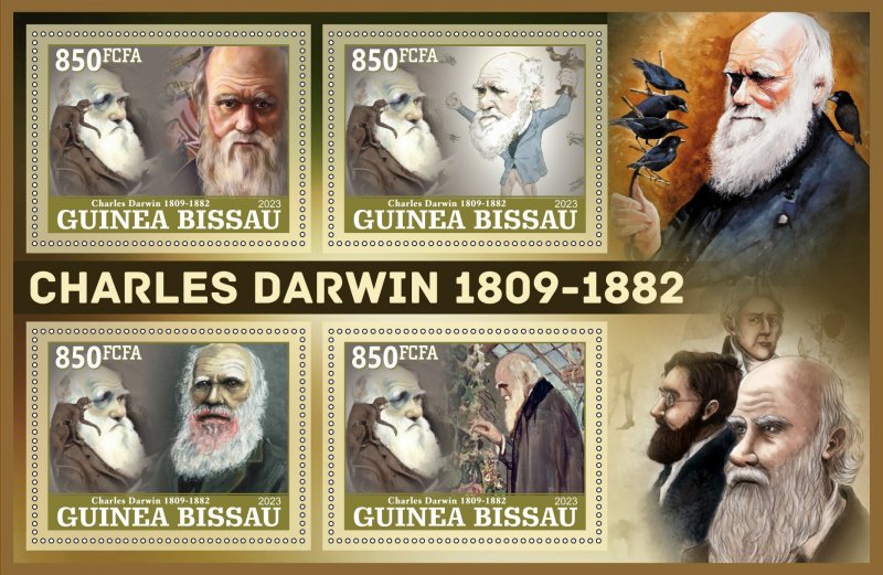 Stamps. Charles Darwin  2023 year, 1+1 sheets MNH ** perforated