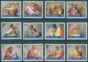VATICAN Scott 870-881  Sistine Chapel Paintings MNH**