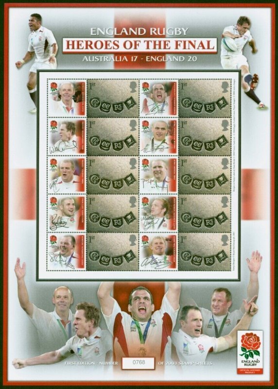 GB Smiler Sheet 2004 England Ruby Heroes of the Final 1st Ltd Edition