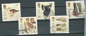 GB 1996 BIRDS SET OF 5 USED SG 1915-19 MI 1615-19 SC 1653-57 IV 1861-1865