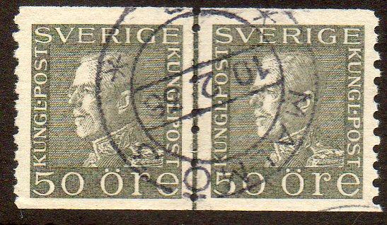 Sweden  Scott  185  Used  Line pair