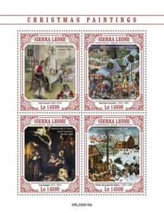 Sierra Leone - 2020 Christmas Paintings - 4 Stamp Sheet - SRL200618a