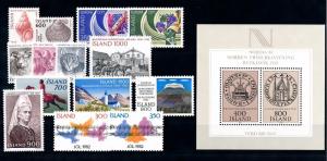 [68606] Iceland 1982 Complete Year Set  MNH