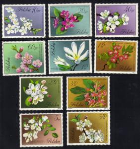 Poland #1860-69 flowers MNH