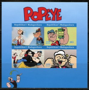 MADAGASCAR 2021 POPEYE  IMPERFORATE  SHEET MINT NH