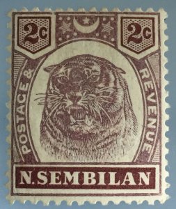 MALAYA 1898 N SEMBILAN Tiger 2c MH SG#6 M3409