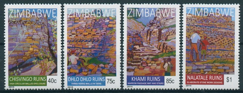 Zimbabwe Stamps 2015 MNH Major Drystone Ruins Architecture Tourism 4v Set