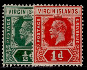 BRITISH VIRGIN ISLANDS GV SG80-81, 1921 WAR STAMP set, NH MINT. Cat £27.