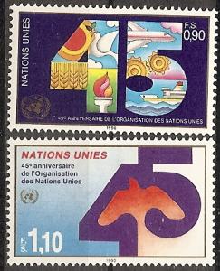 UN-Geneva  188-89 MNH 1990 UN 45th Anniv.