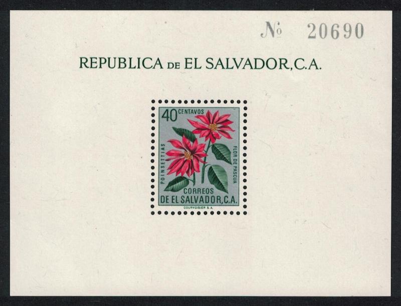 El Salvador Christmas Flowers MS SG#MS1149a MI#Block 6 SC#718