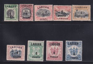 Labuan Scott # 110 - 118 Set VF OG mint previously hinged scv $ 235 ! see pic !