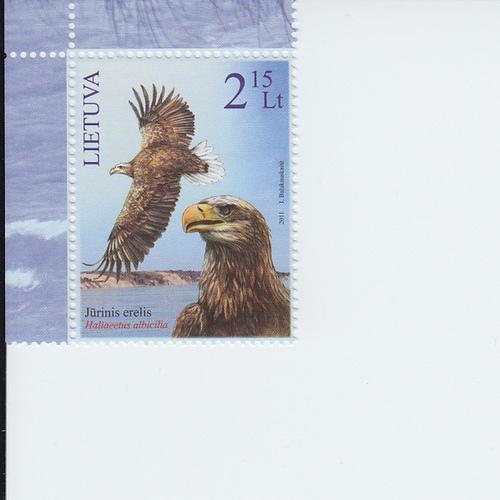 2011 Lithuania White-tailed Sea Eagle (Scott 954) MNH